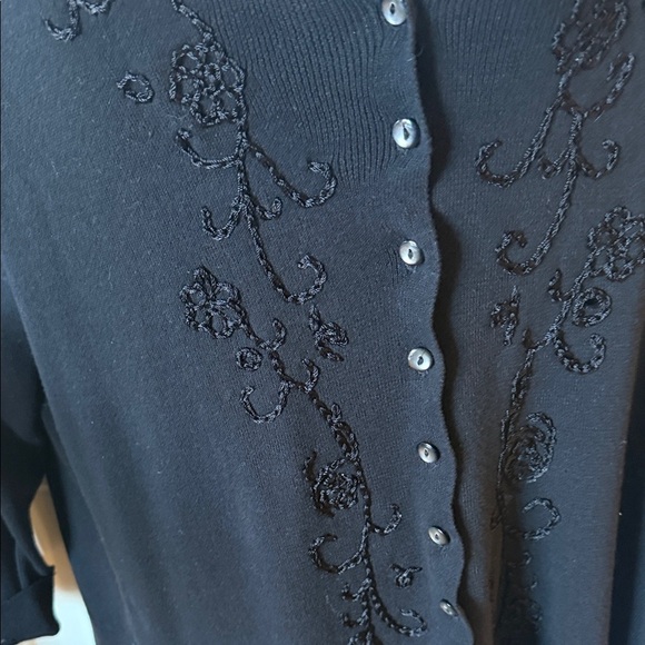 Elegant NWT Summit Hill Black Button-Up Women's cardigan.  SZ XL - Picture 4 of 7